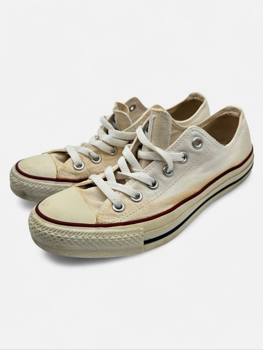 Classic Low-Top Canvas Sneakers in Off-White